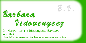 barbara vidovenyecz business card